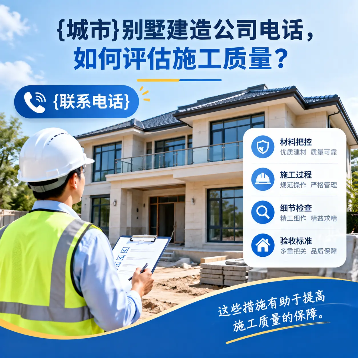 黄平别墅建造公司电话，如何评估施工质量？